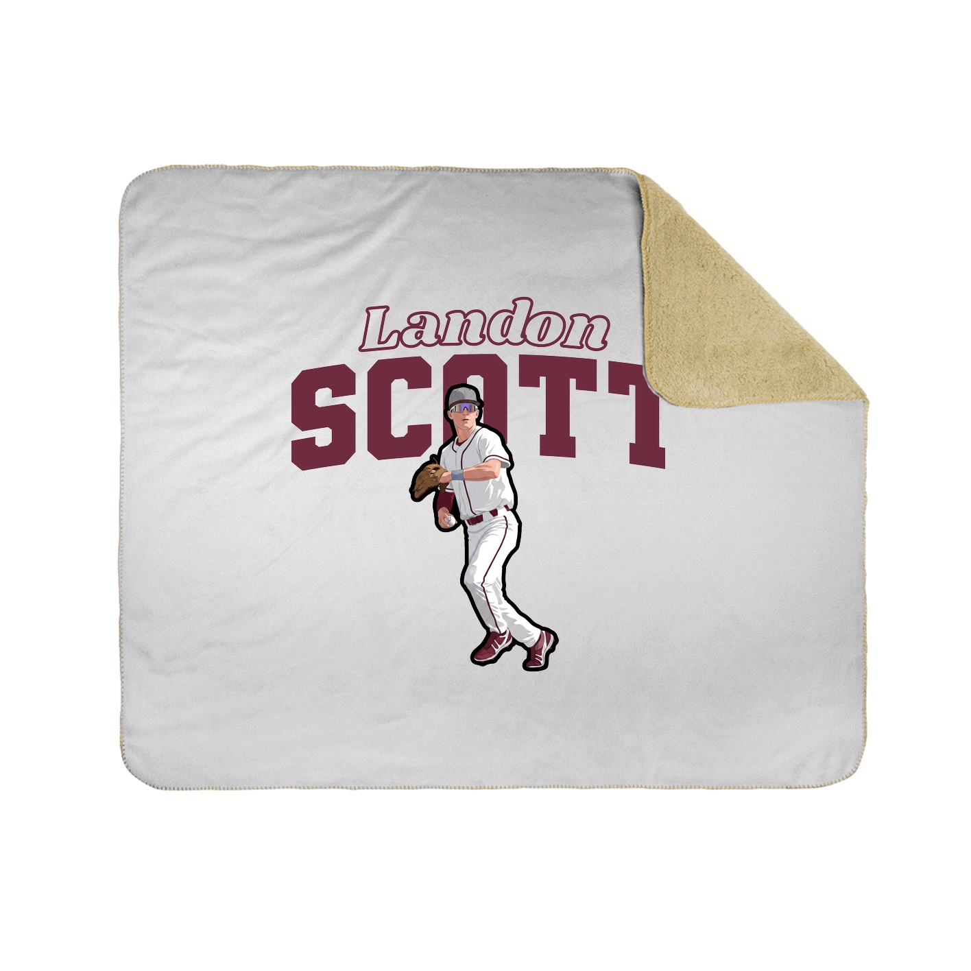 Throw Blanket — Name Arch in White