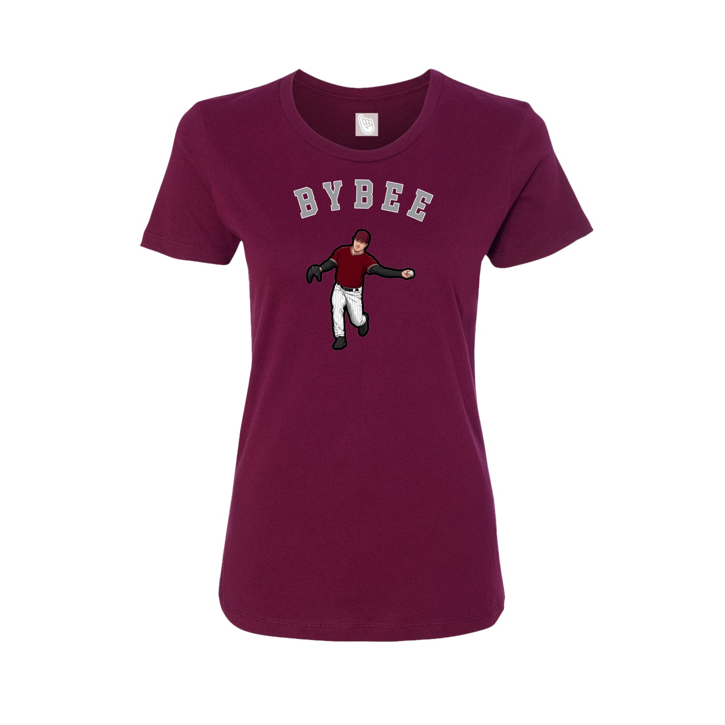 Fitted Women's Tee — Shirsey Arch in Maroon