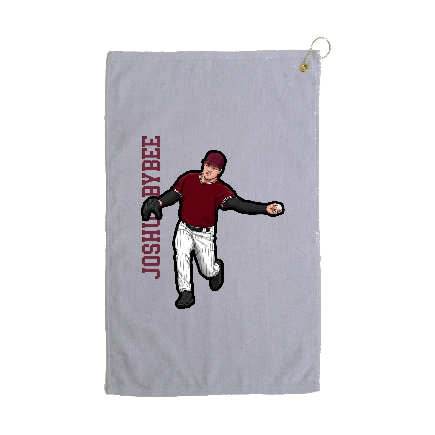 Golf Towel — Name Vertical in Grey