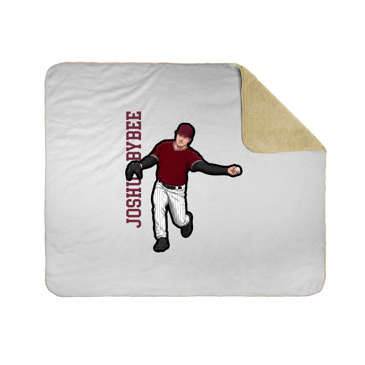 Throw Blanket — Name Vertical in White