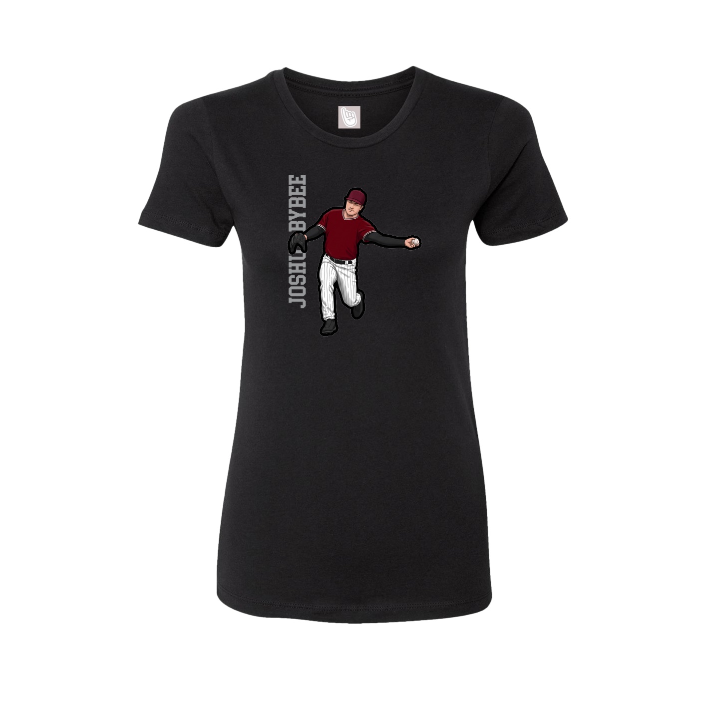 Fitted Women's Tee — Name Vertical in Black