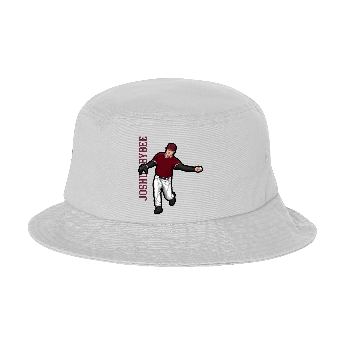 Bucket Cap — Name Vertical in White