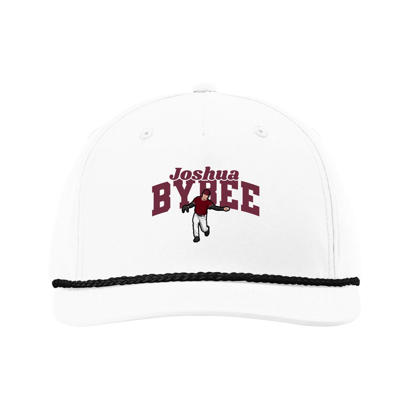 Five-Panel Classic Rope Cap — Signature Arch in White