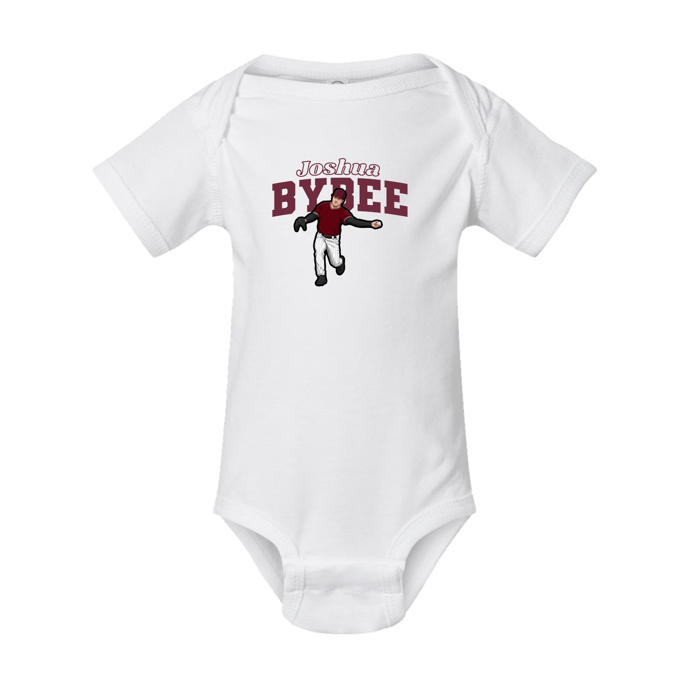 Baby Onesie — Name Arch in White