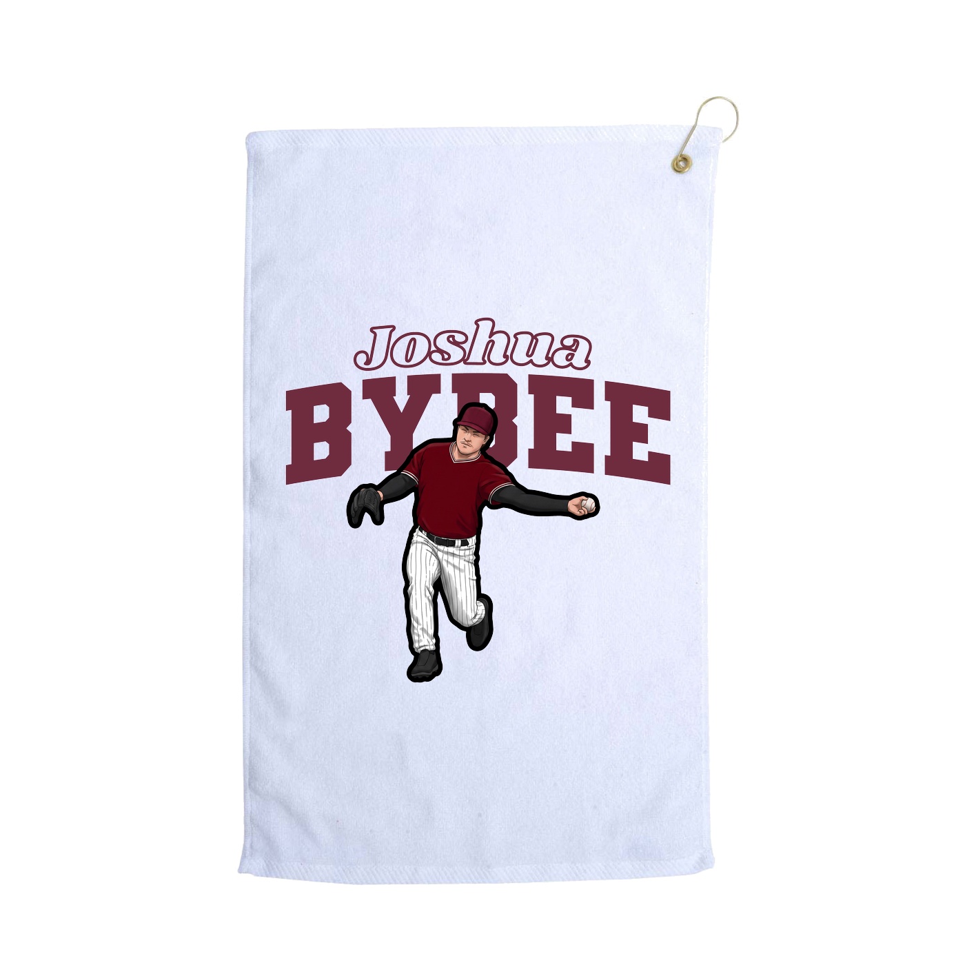 Golf Towel — Name Arch in White