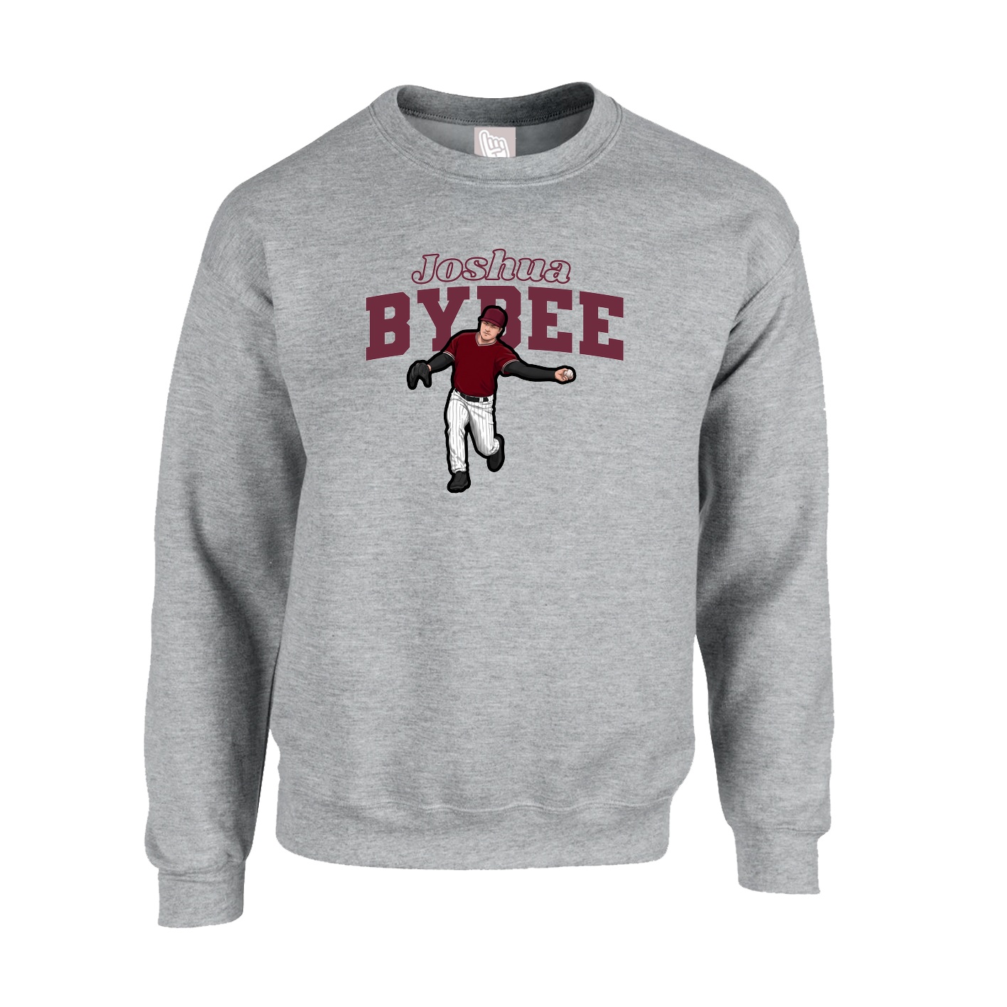 Fleece Crew — Name Arch in Grey