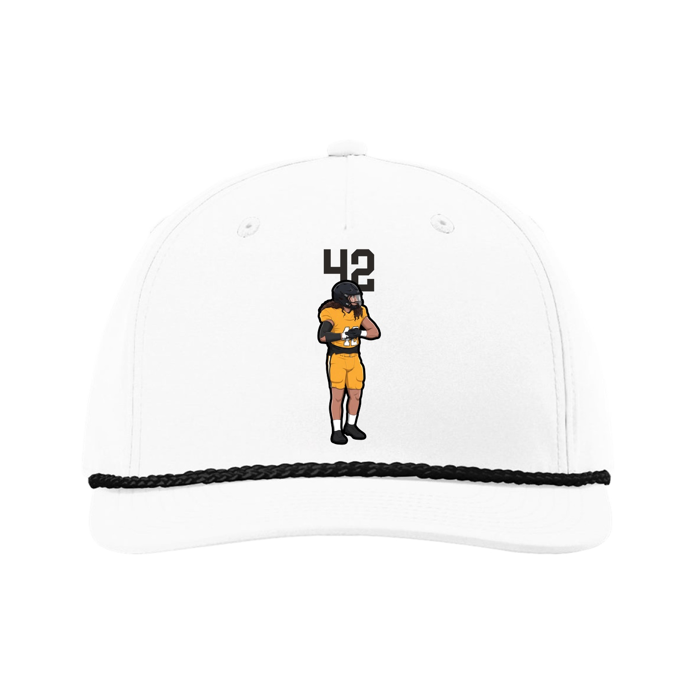 Five-Panel Classic Rope Cap — Number Top in White