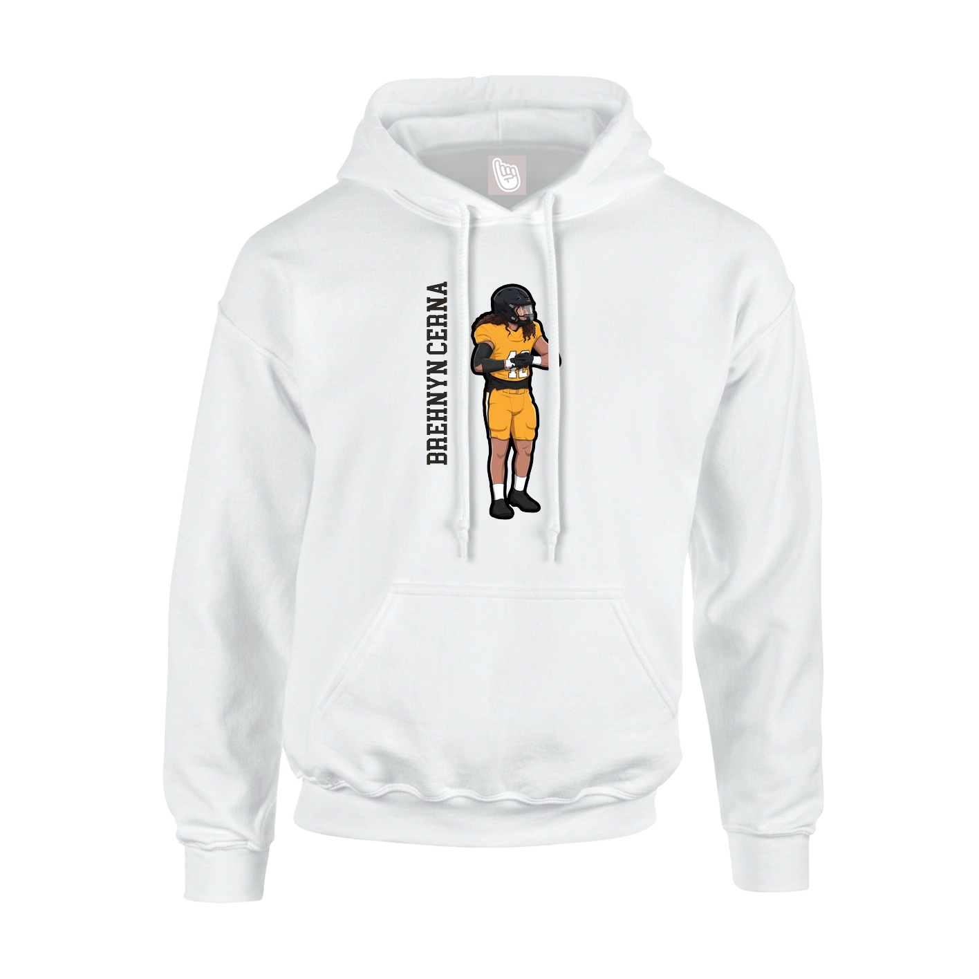 Youth Hoodie — Name Vertical in White
