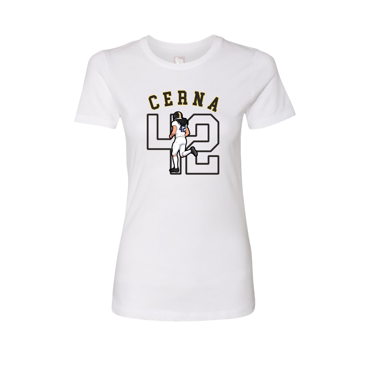 Fitted Women's Tee — Shirsey Arch in White