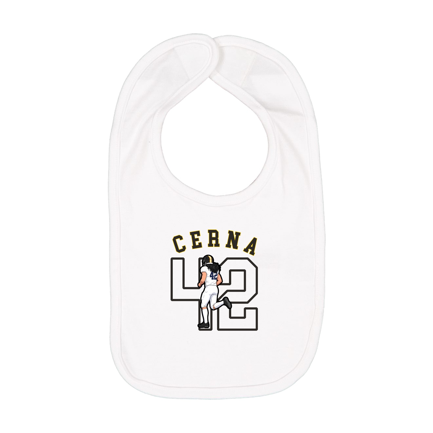 Infant Bib — Shirsey Arch in White