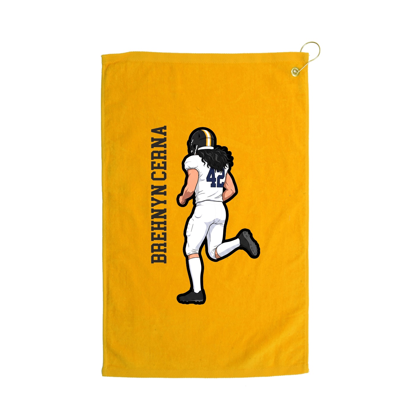 Golf Towel — Name Vertical in Gold
