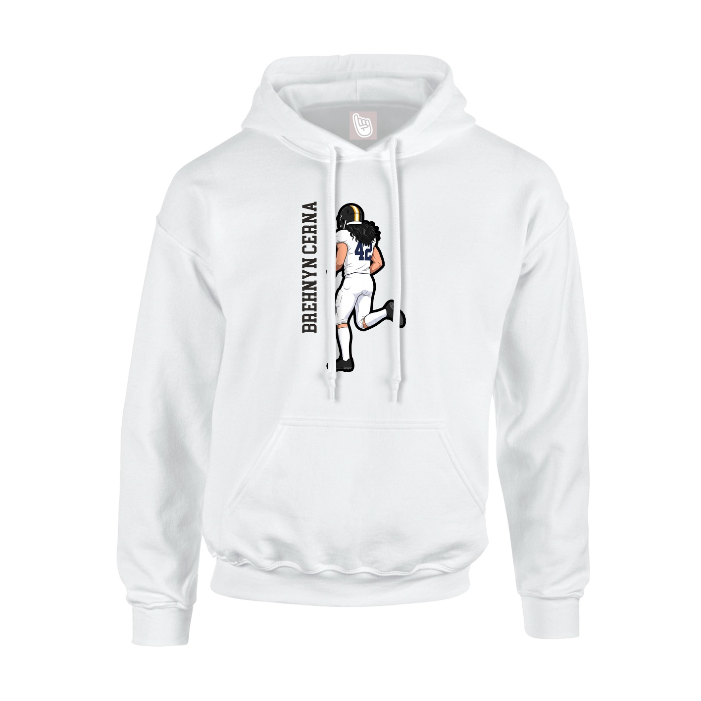 Hoodie — Name Vertical in White