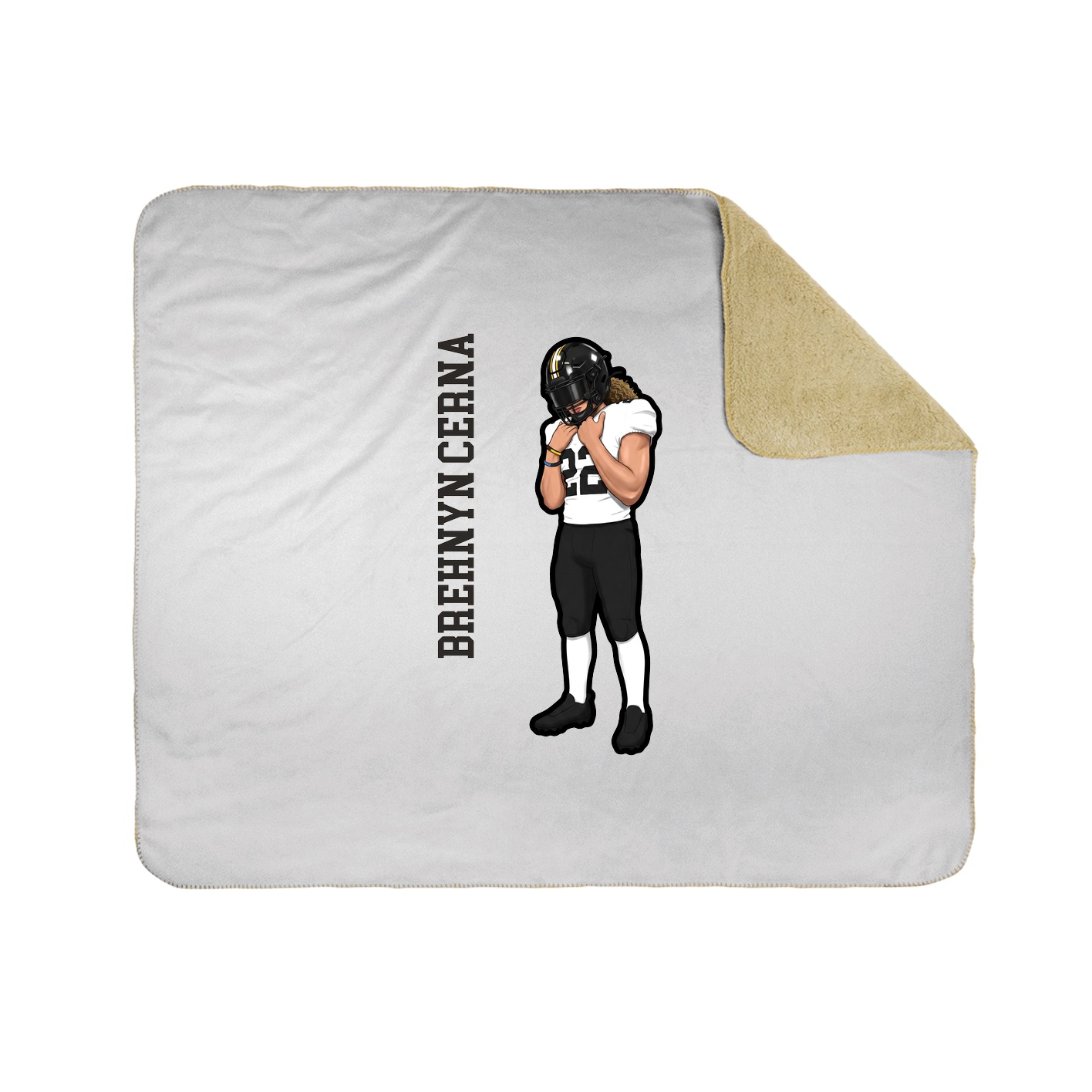 Throw Blanket — Name Vertical in White