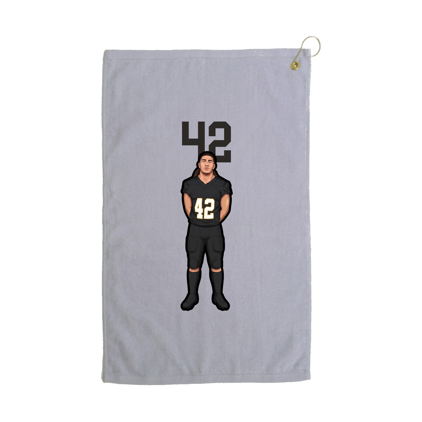 Golf Towel — Number Top in Grey