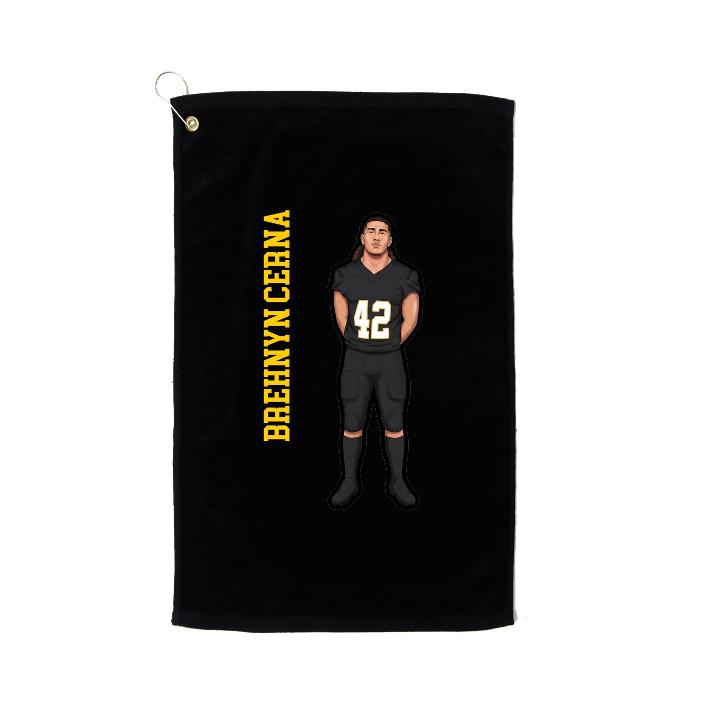 Golf Towel — Name Vertical in Black