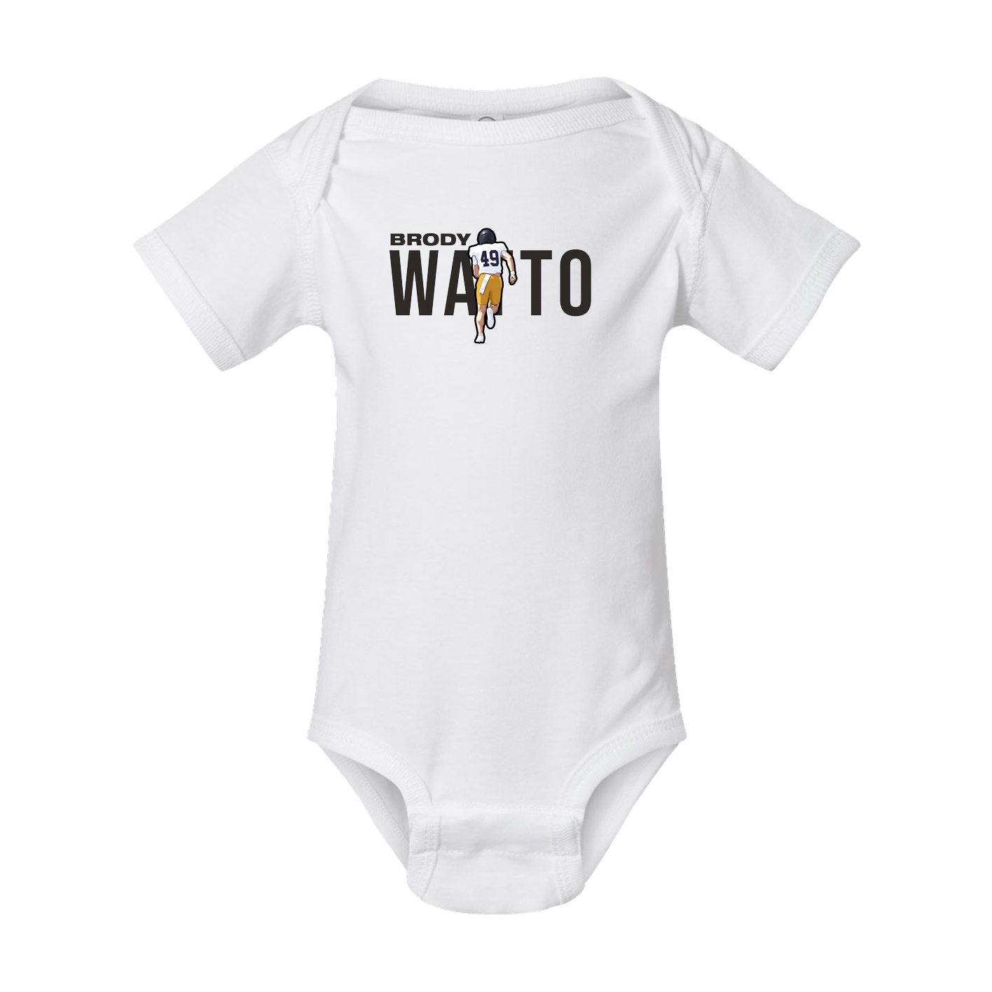 Baby Onesie — Player Name in White