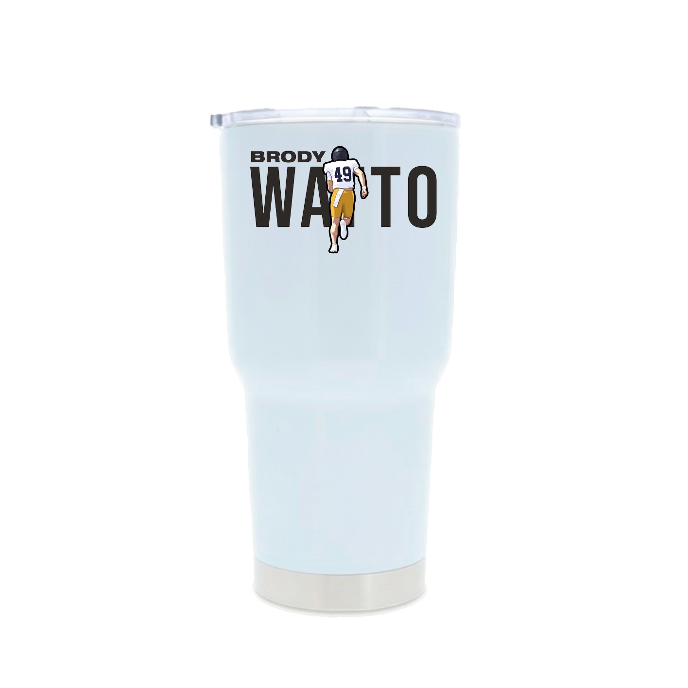 30oz Stainless Steel Tumbler — Player Name in White