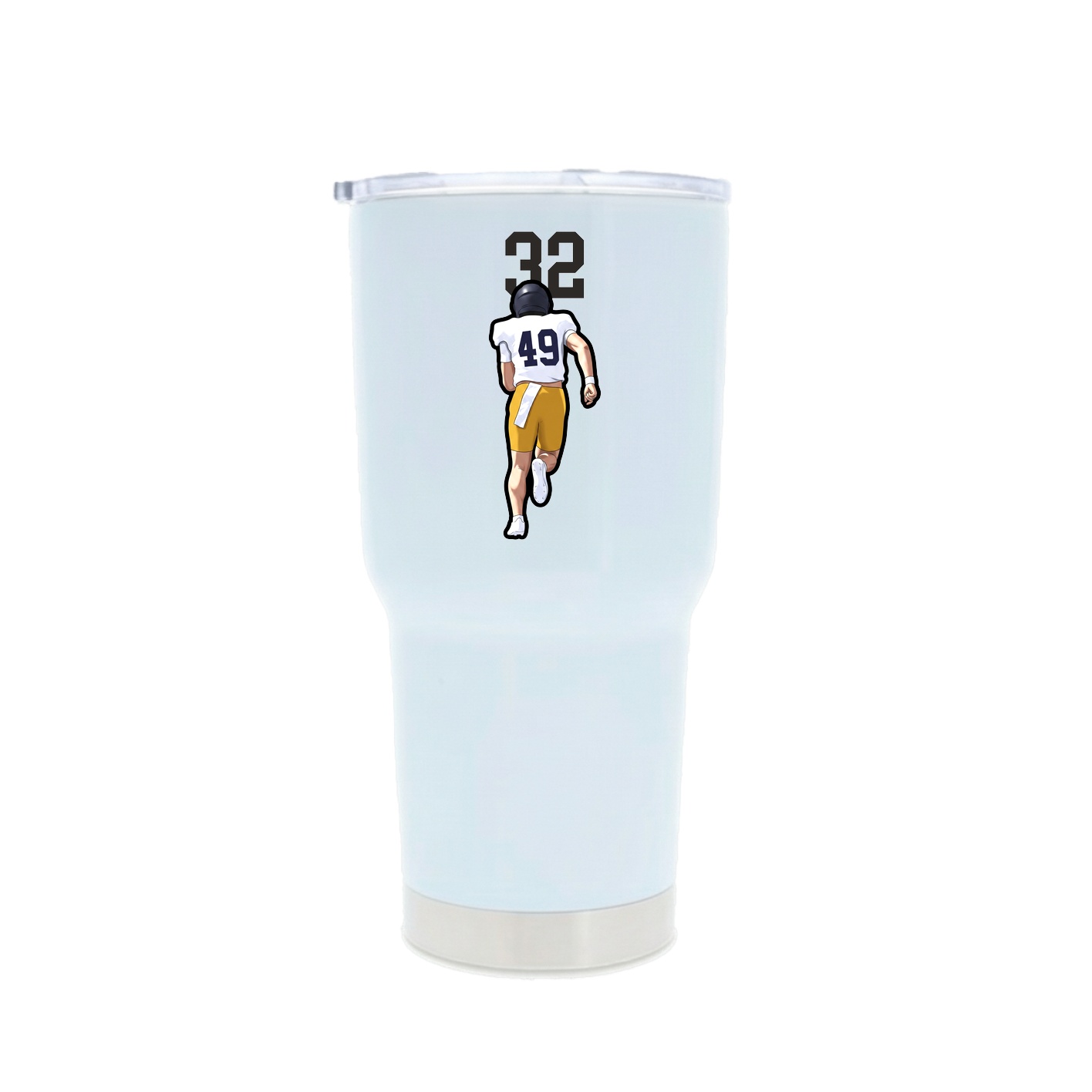 30oz Stainless Steel Tumbler — Number Top in White