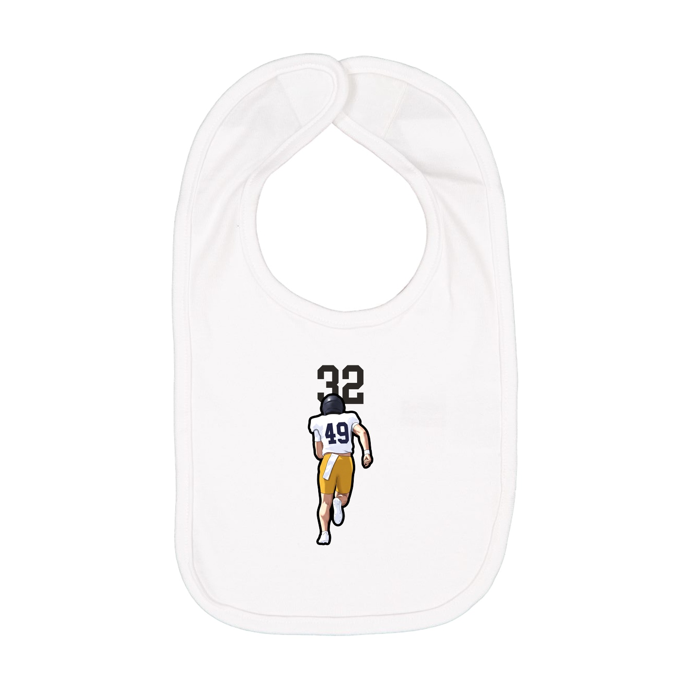 Infant Bib — Number Top in White