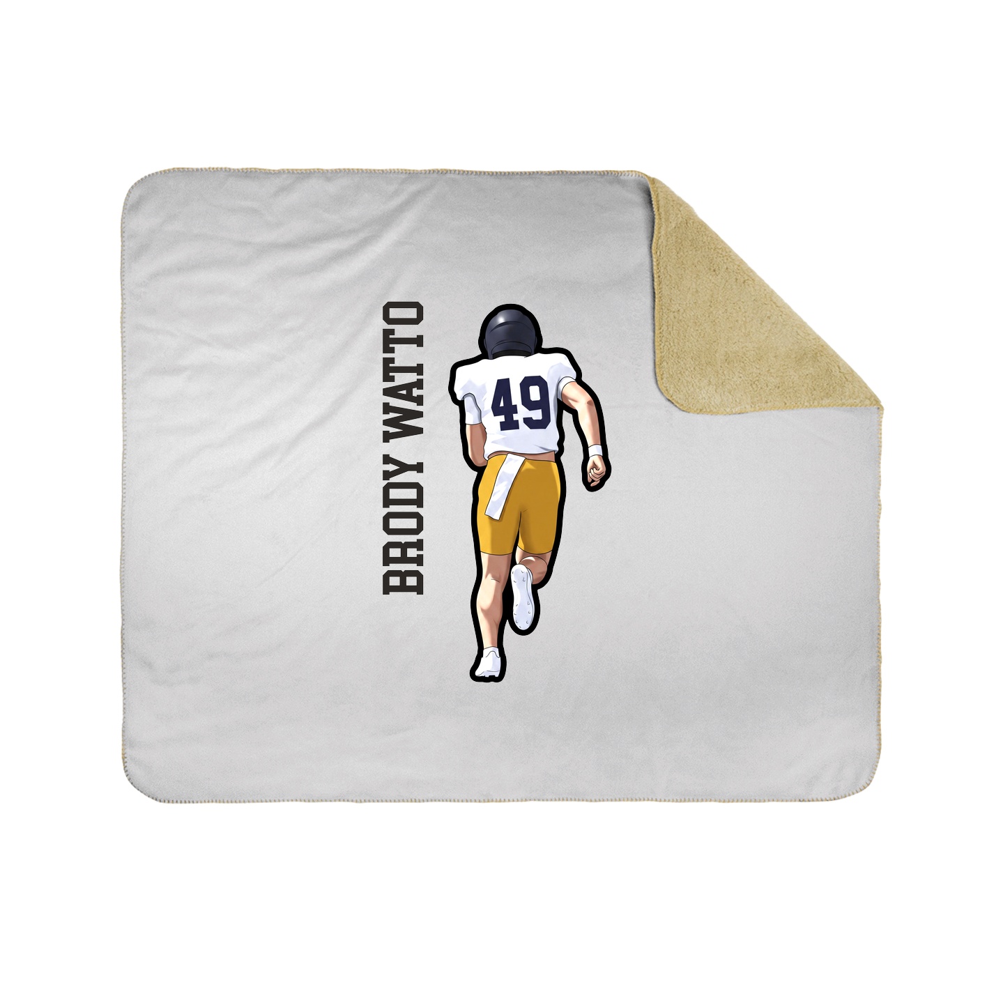 Throw Blanket — Name Vertical in White
