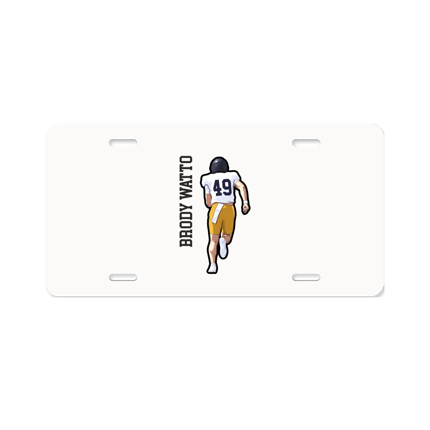 License Plate — Name Vertical in Classic
