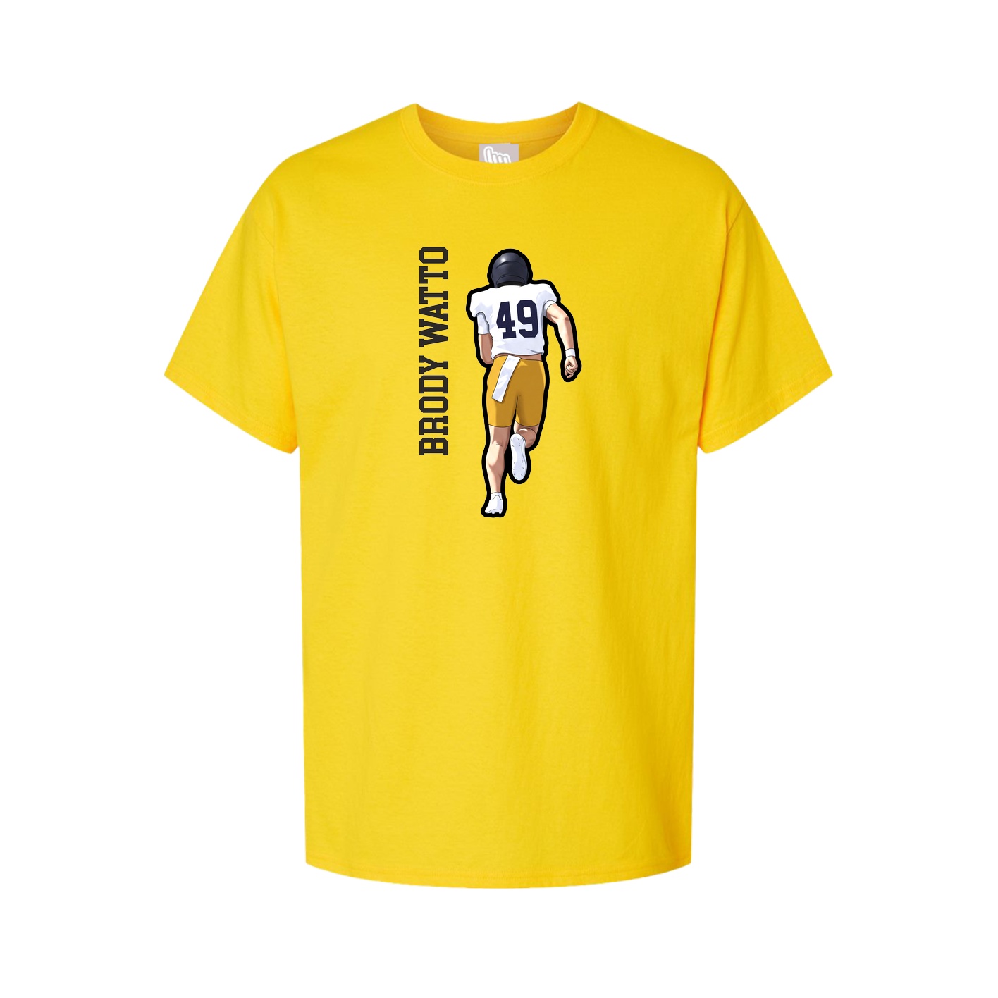 Youth Tee — Name Vertical in Gold