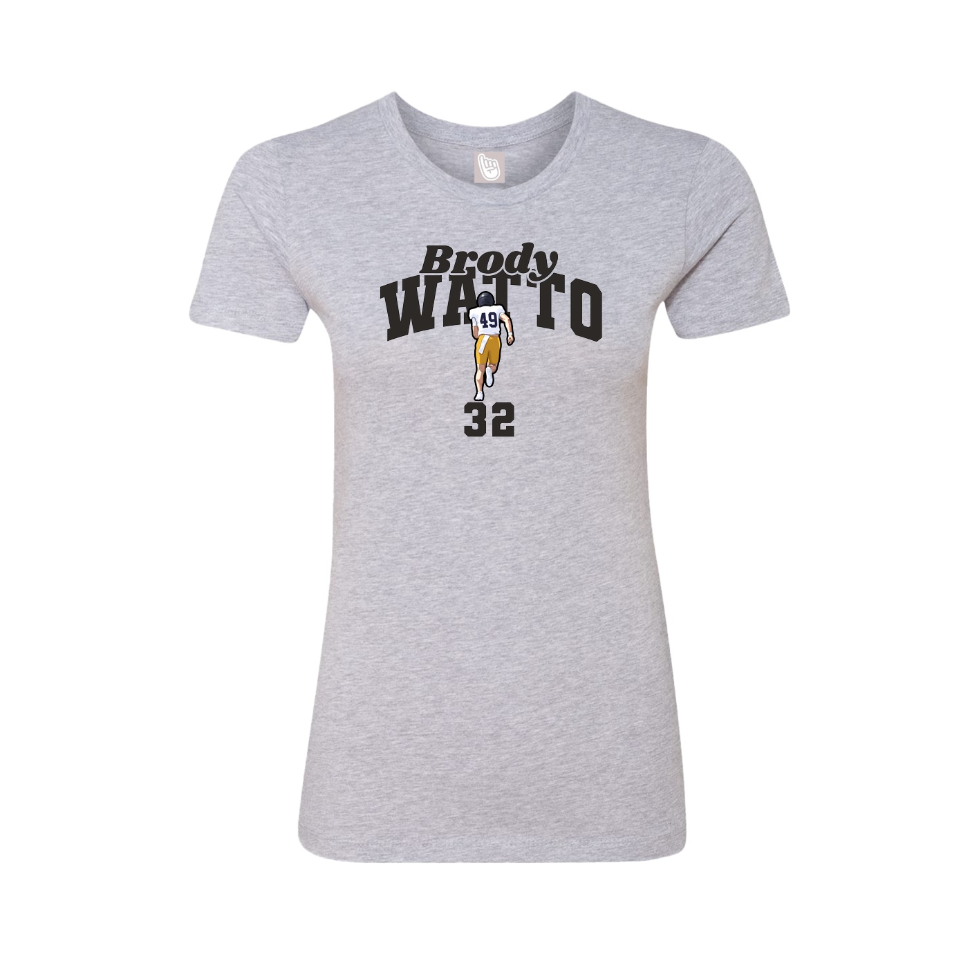Fitted Women's Tee — Signature Arch in Grey