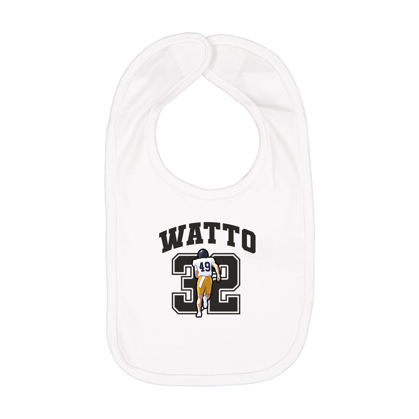 Infant Bib — Number in White