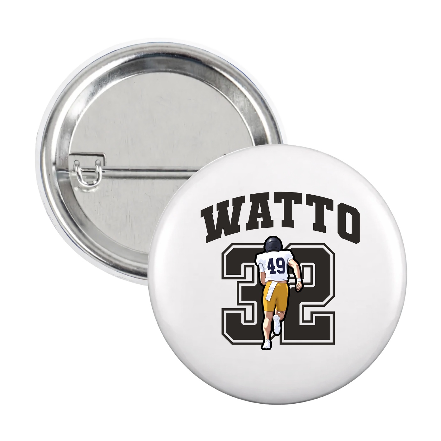 Game Day Button — Number in White