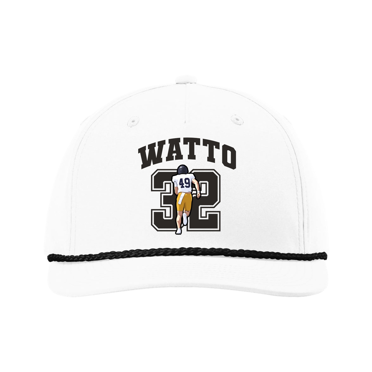 Five-Panel Classic Rope Cap — Number in White