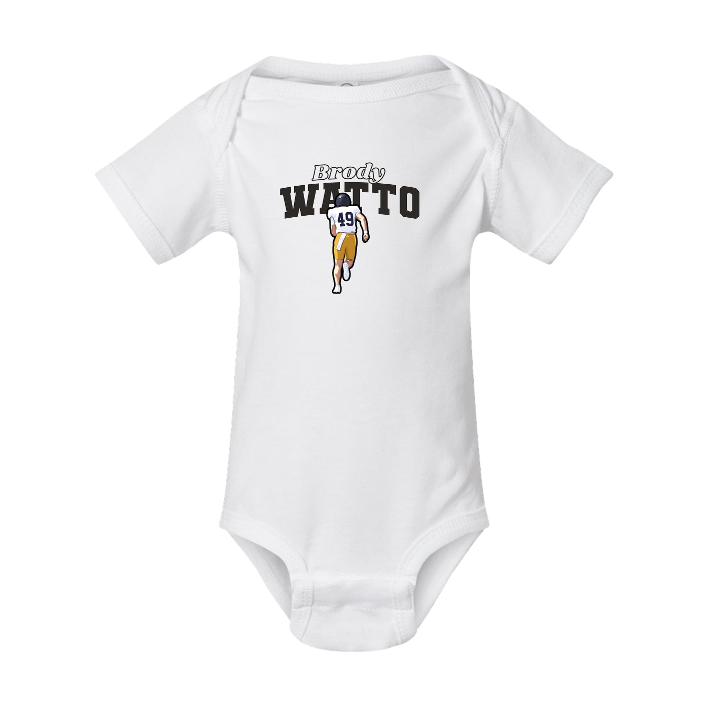 Baby Onesie — Name Arch in White