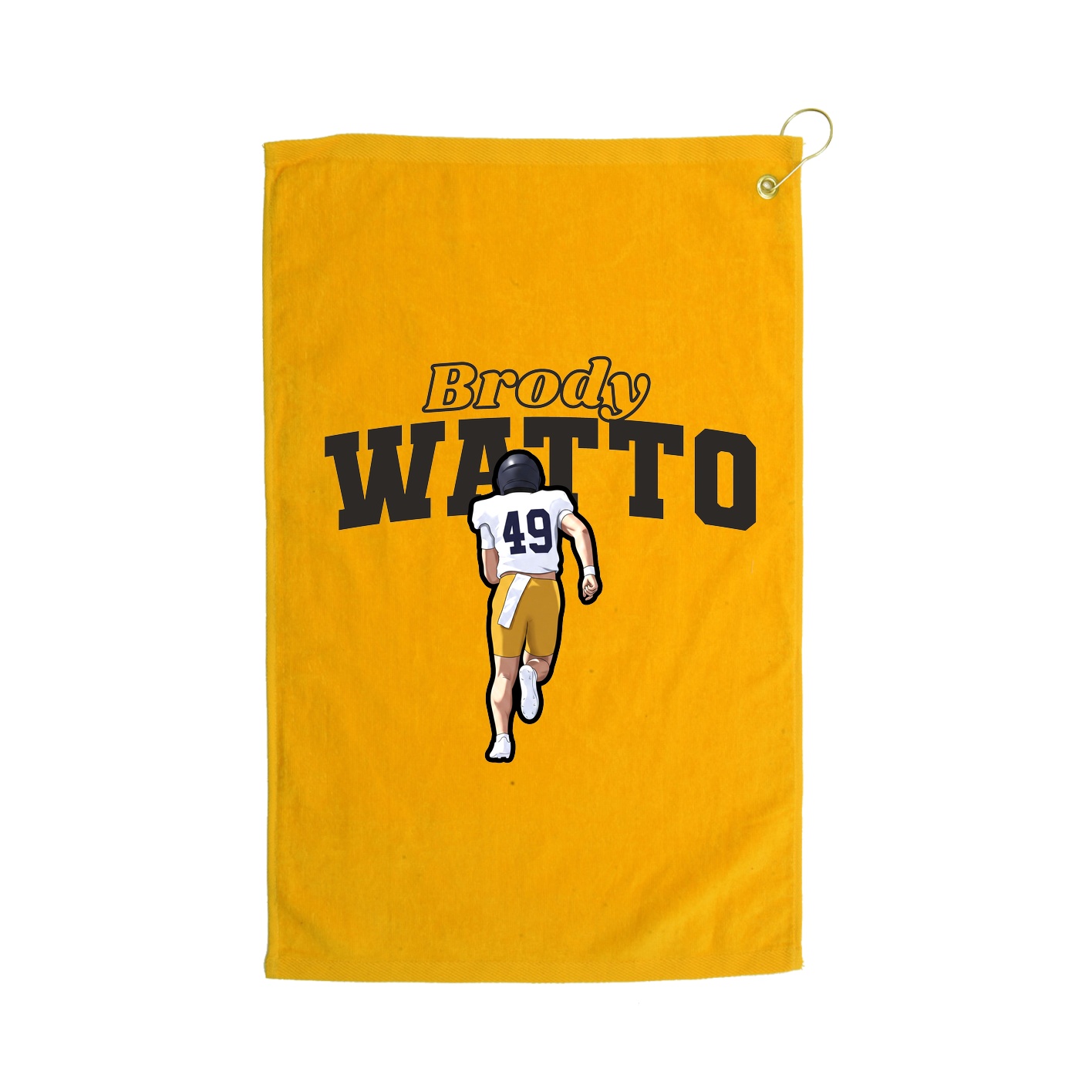 Golf Towel — Name Arch in Gold