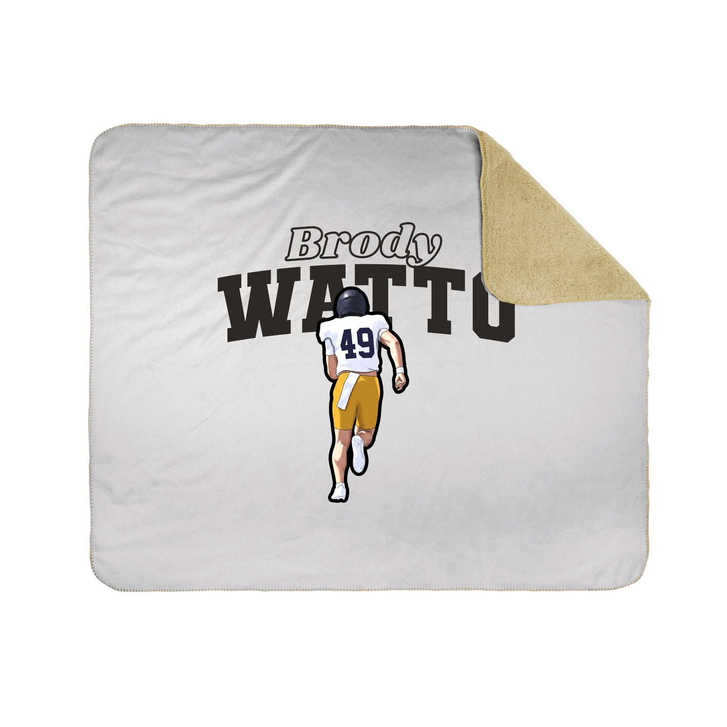 Throw Blanket — Name Arch in White
