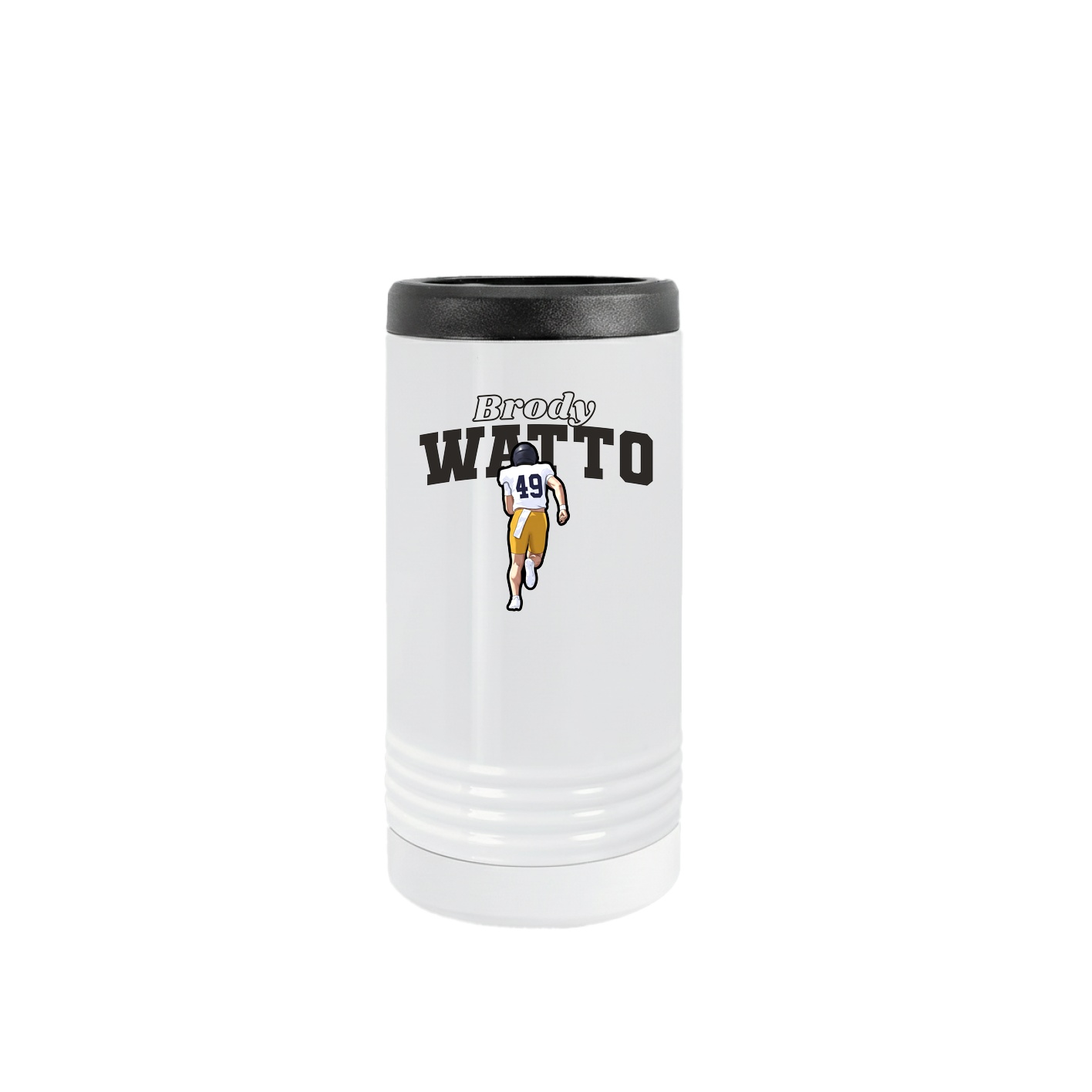 Slim Beverage Holder — Name Arch in White