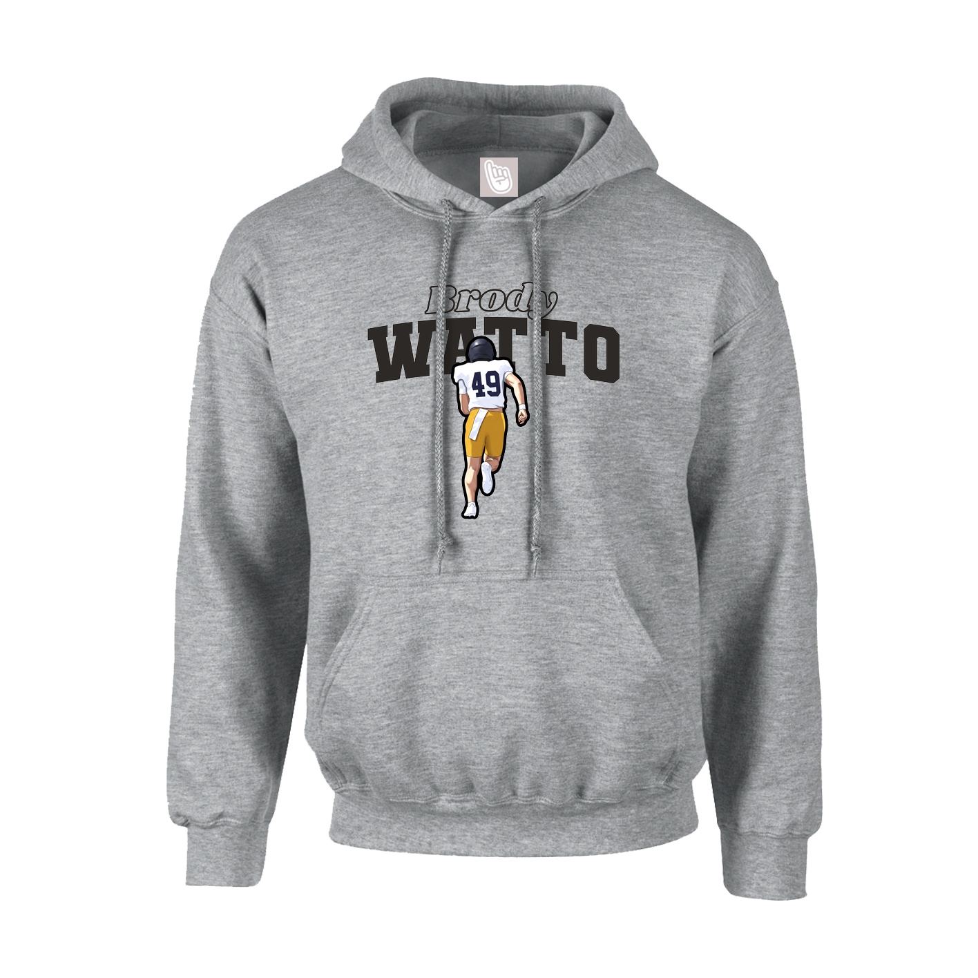Hoodie — Name Arch in Grey