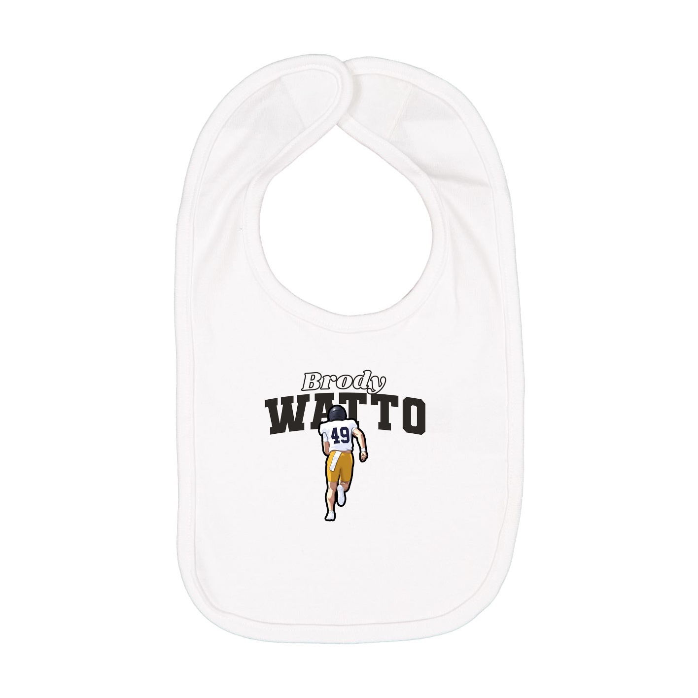Infant Bib — Name Arch in White