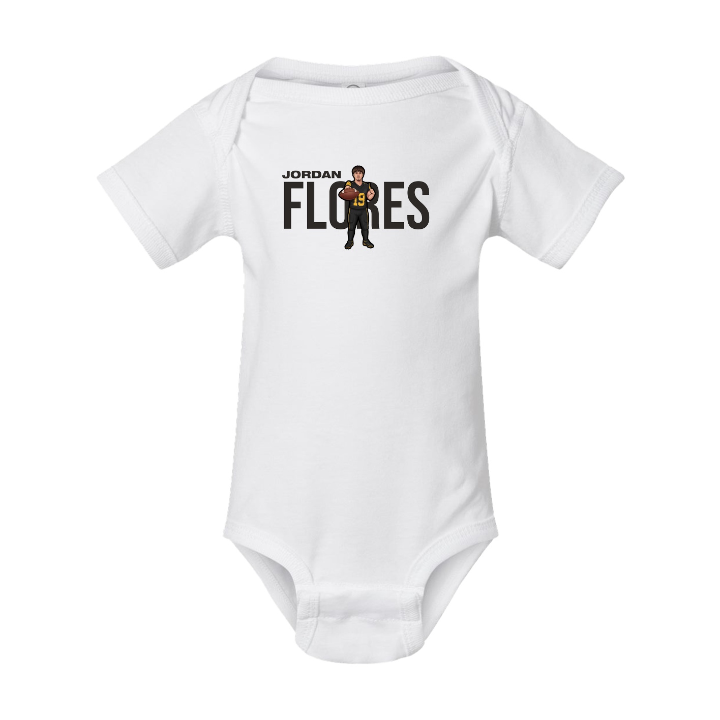 Baby Onesie — Player Name in White