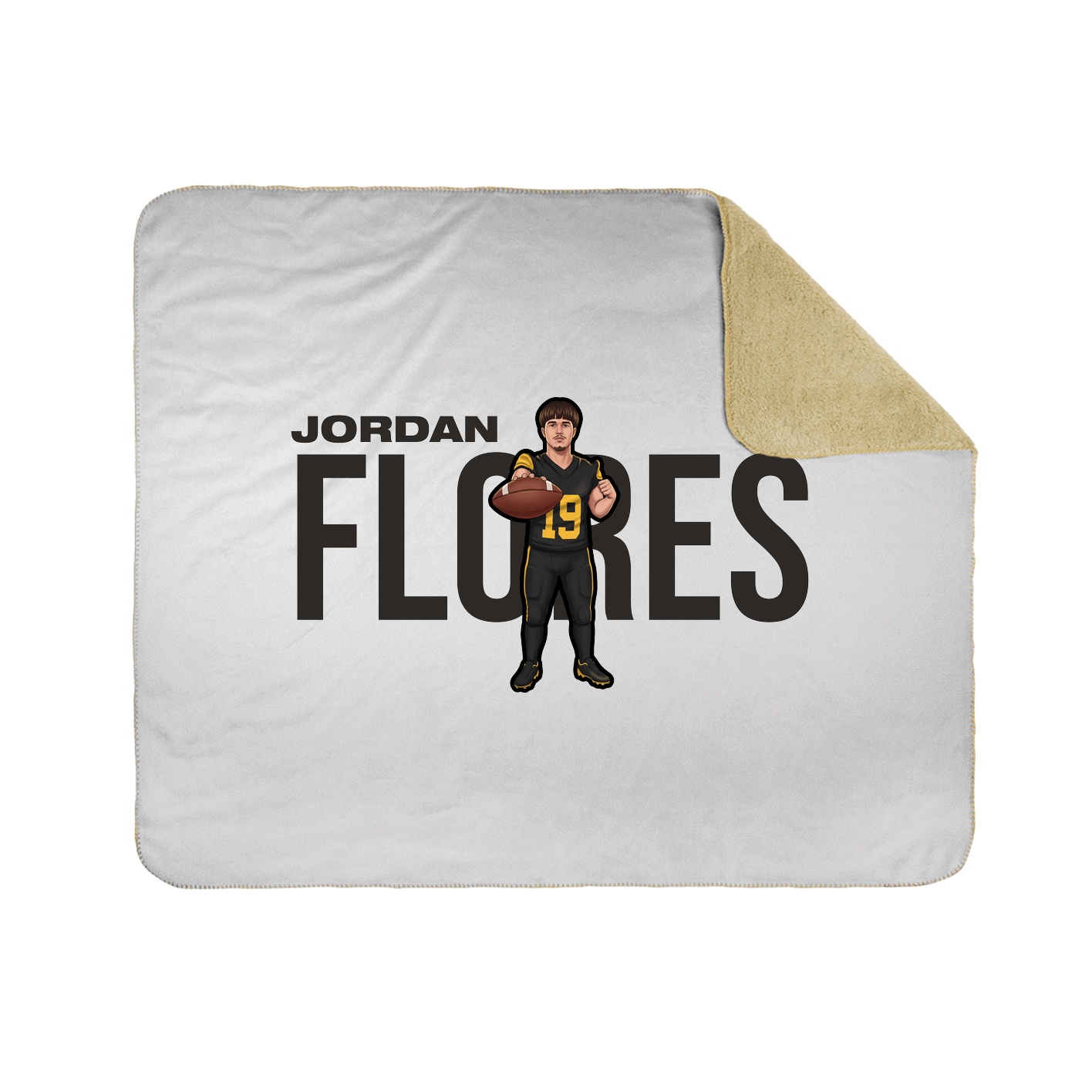 Throw Blanket — Player Name in White