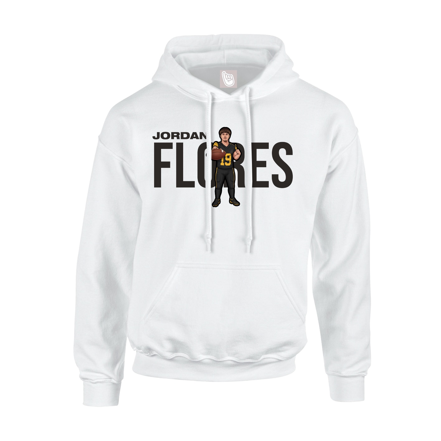 Youth Hoodie — Player Name in White