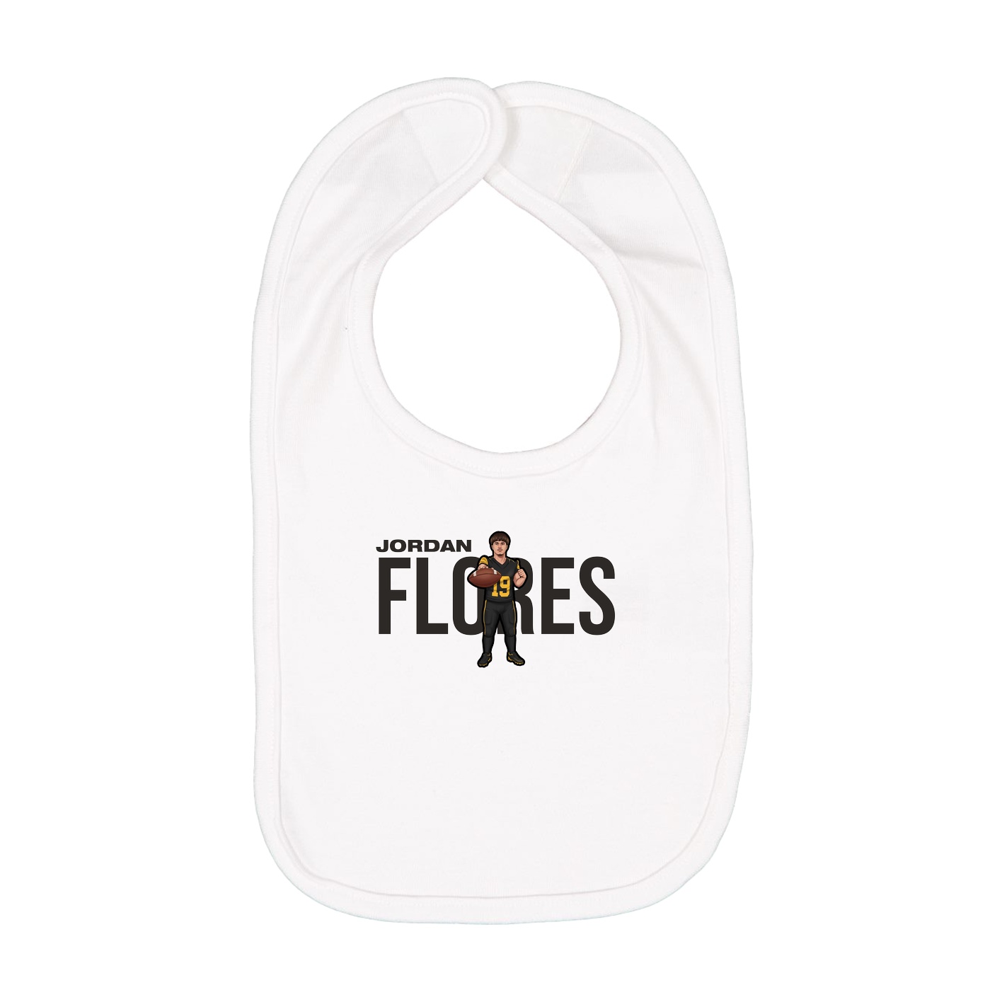 Infant Bib — Player Name in White