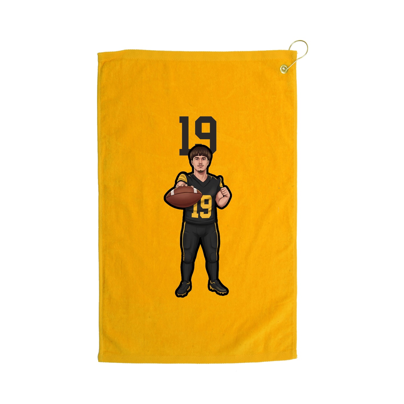 Golf Towel — Number Top in Gold