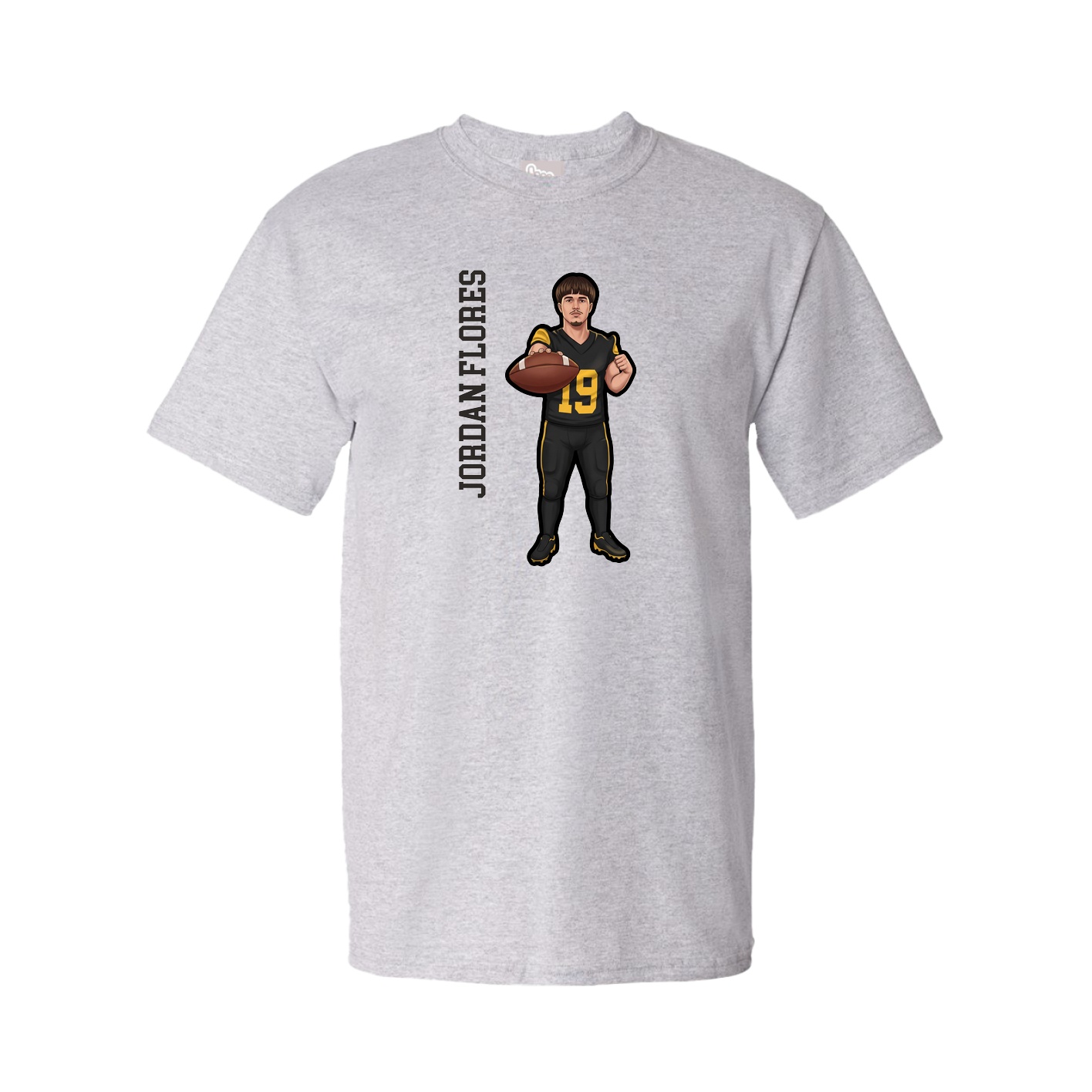 Tee — Name Vertical in Grey