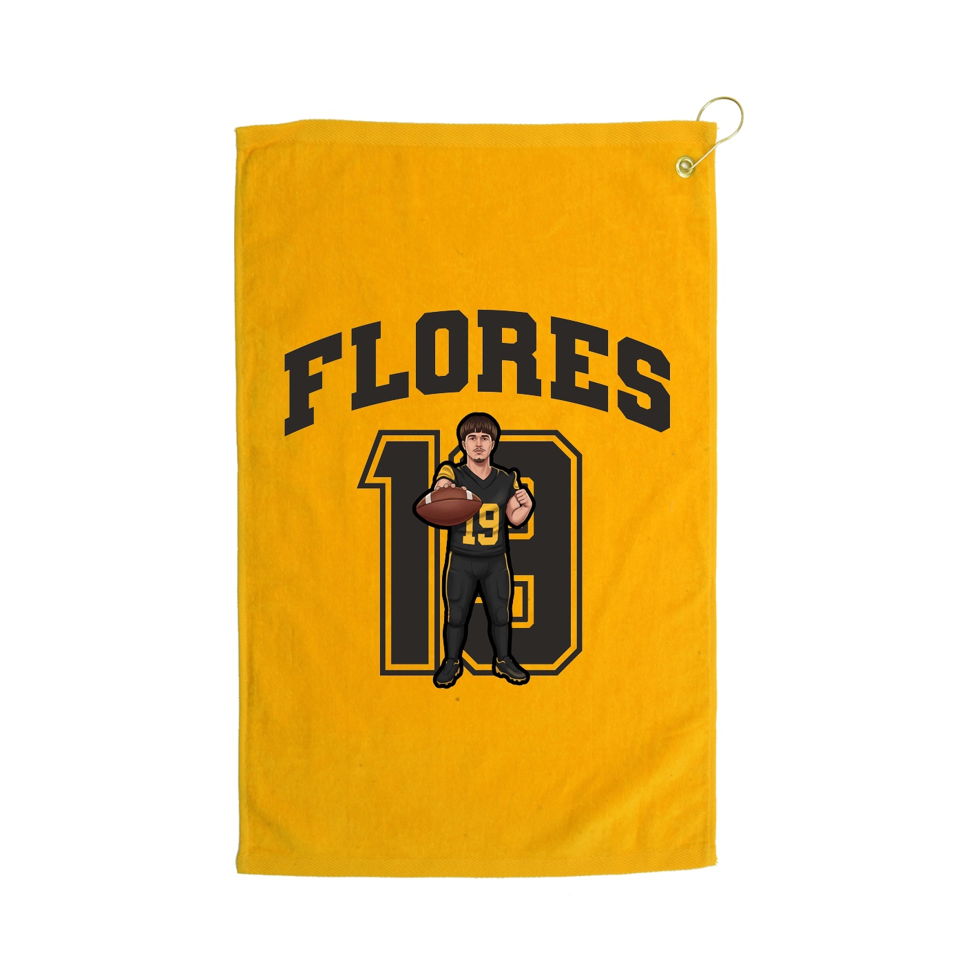 Golf Towel — Number in Gold