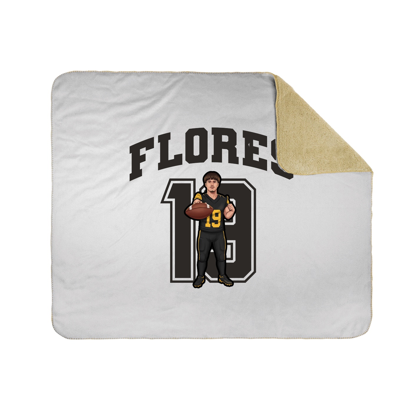 Throw Blanket — Number in White