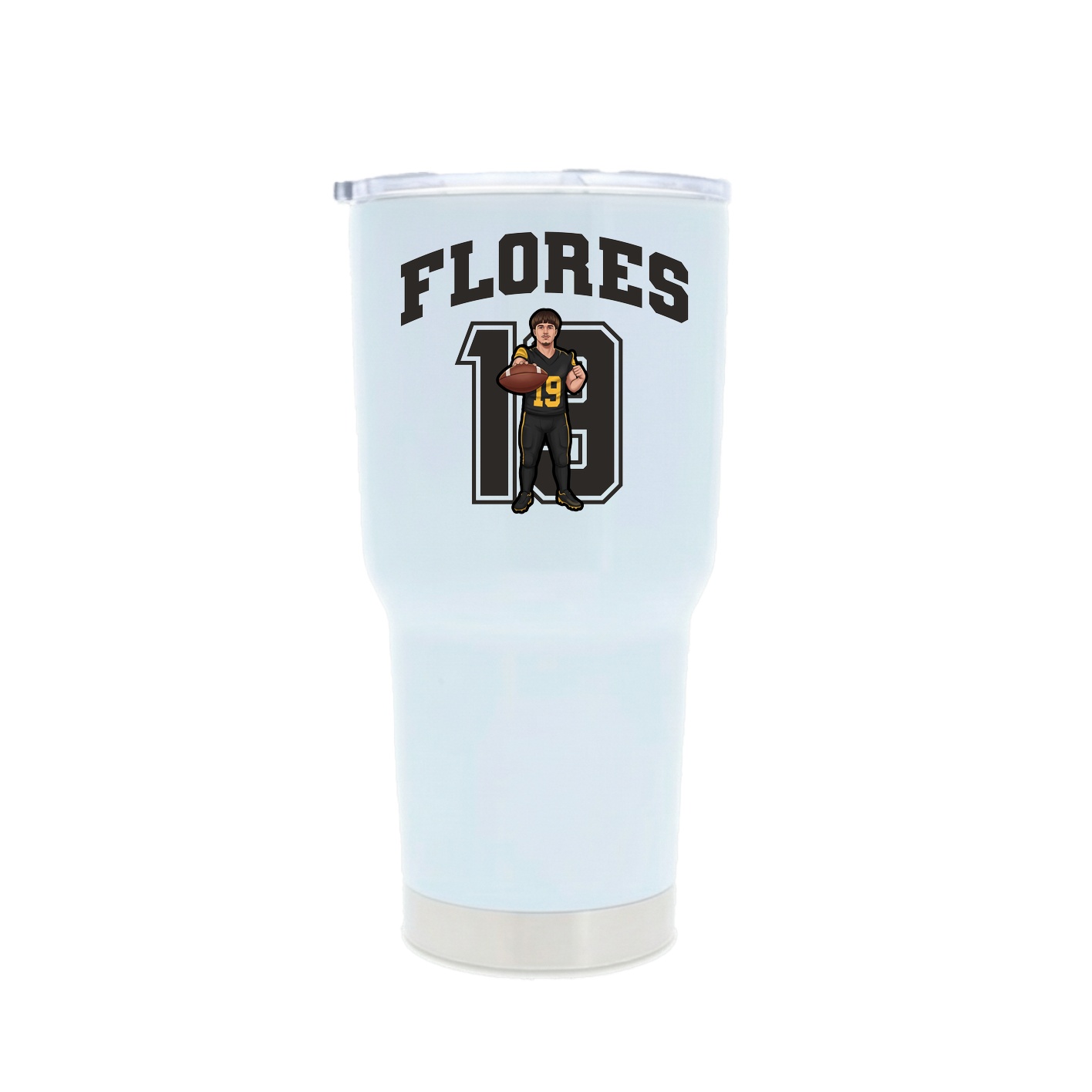 30oz Stainless Steel Tumbler — Number in White