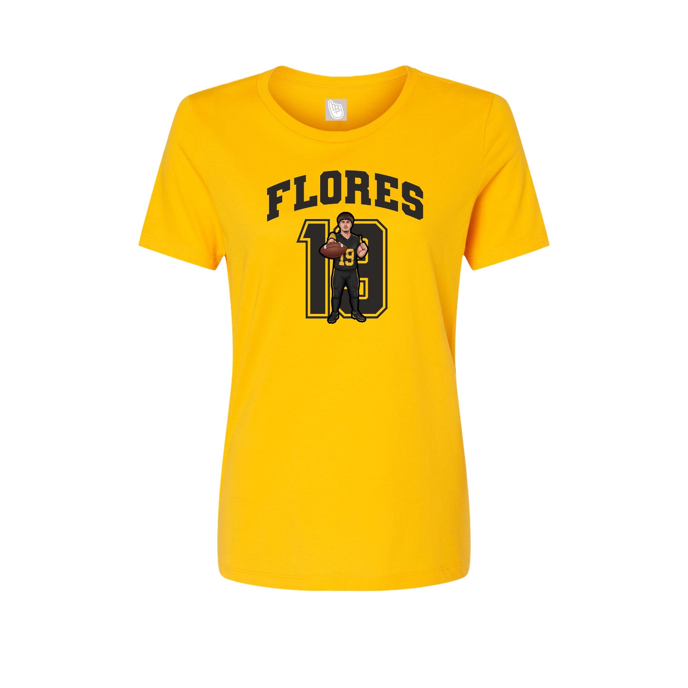 Fitted Women's Tee — Number in Gold