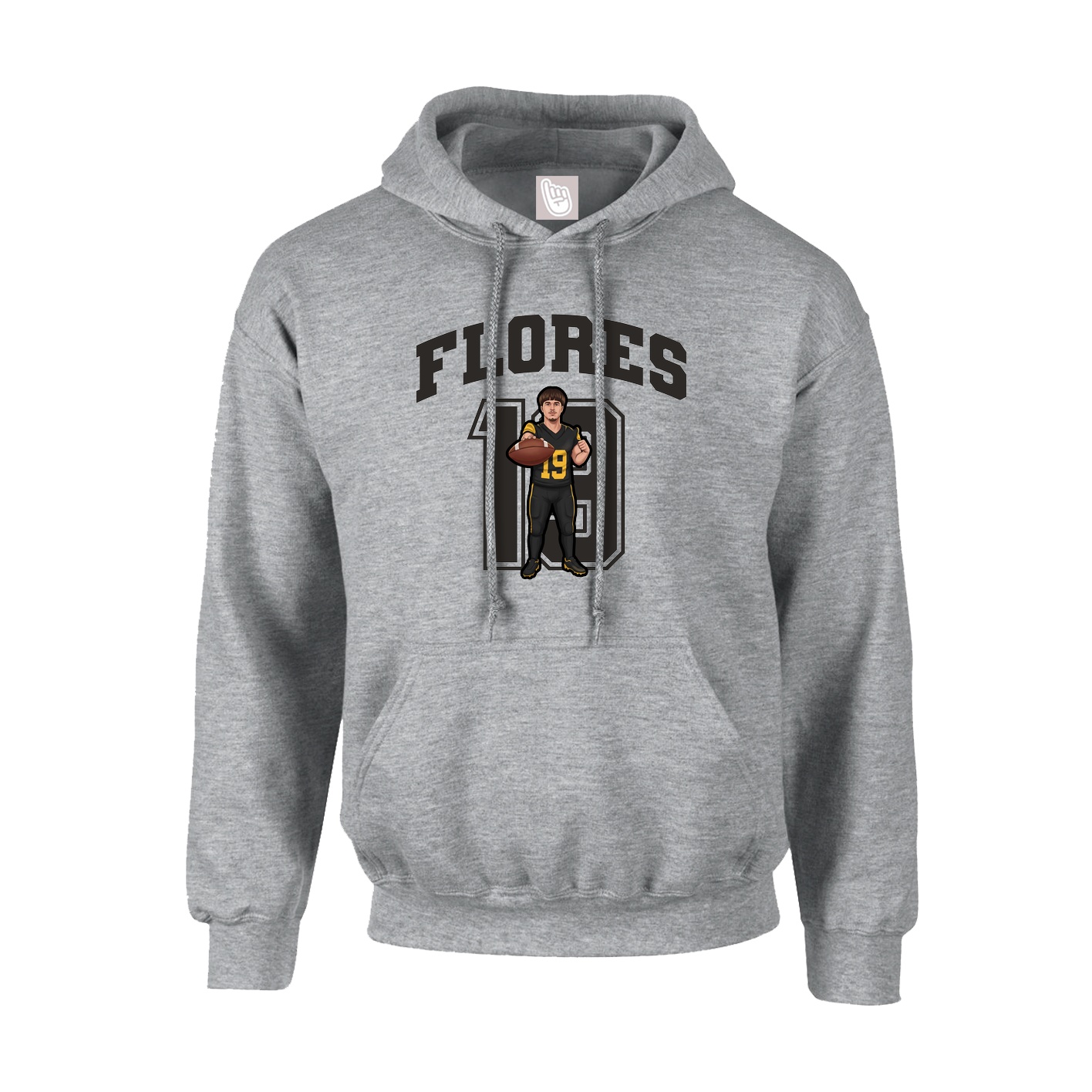 Youth Hoodie — Number in Grey