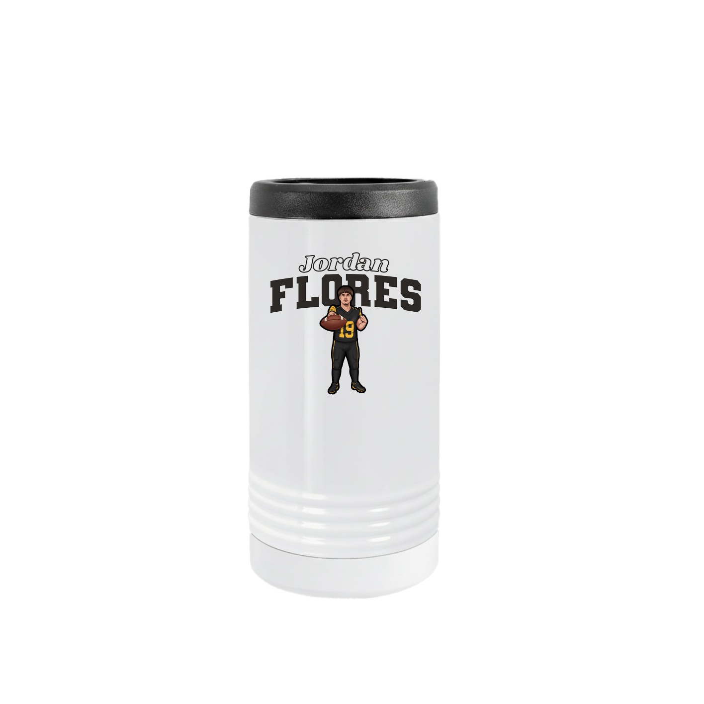 Slim Beverage Holder — Name Arch in White