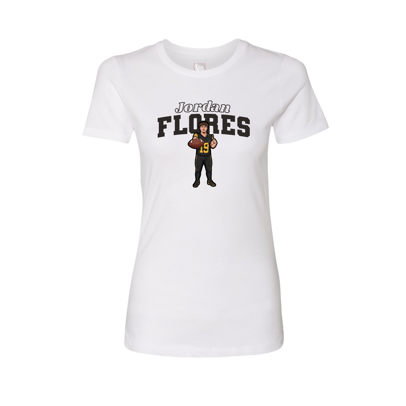 Fitted Women's Tee — Name Arch in White