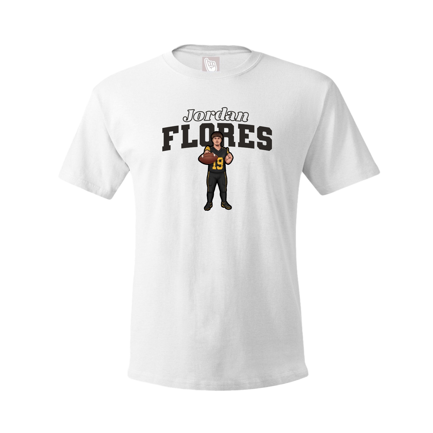 Youth Tee — Name Arch in White